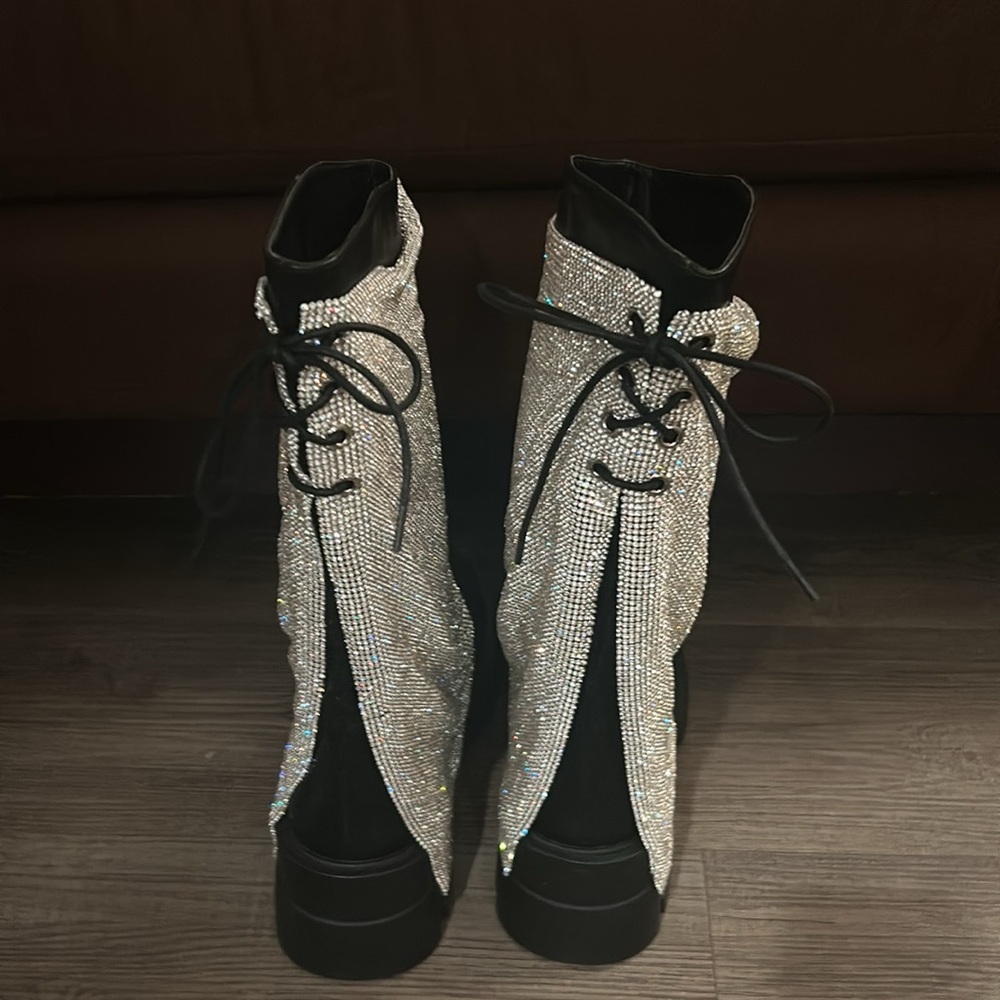 Azalea Wang Bloomfield Embellished Boot In Silver - image 4